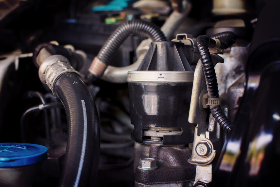 Close-up of the old exhaust gas recirculation (EGR).