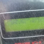 pantalla panel diagnóstico mostrando error DPF Takeuchi