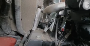 First exhaust temperature sensor connector on Yanmar ViO80 during delete kit installation