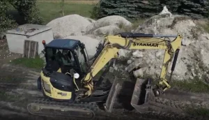 Yanmar ViO80 compact excavator equipped for DPF delete kit installation