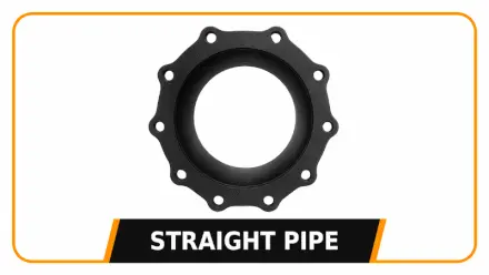Animated Yanmar DPF straight pipe for complete DPF delete kit