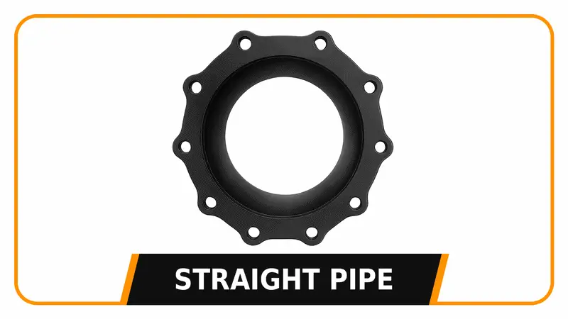 Animated Yanmar DPF straight pipe for complete DPF delete kit